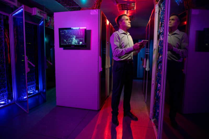 engineer in data center